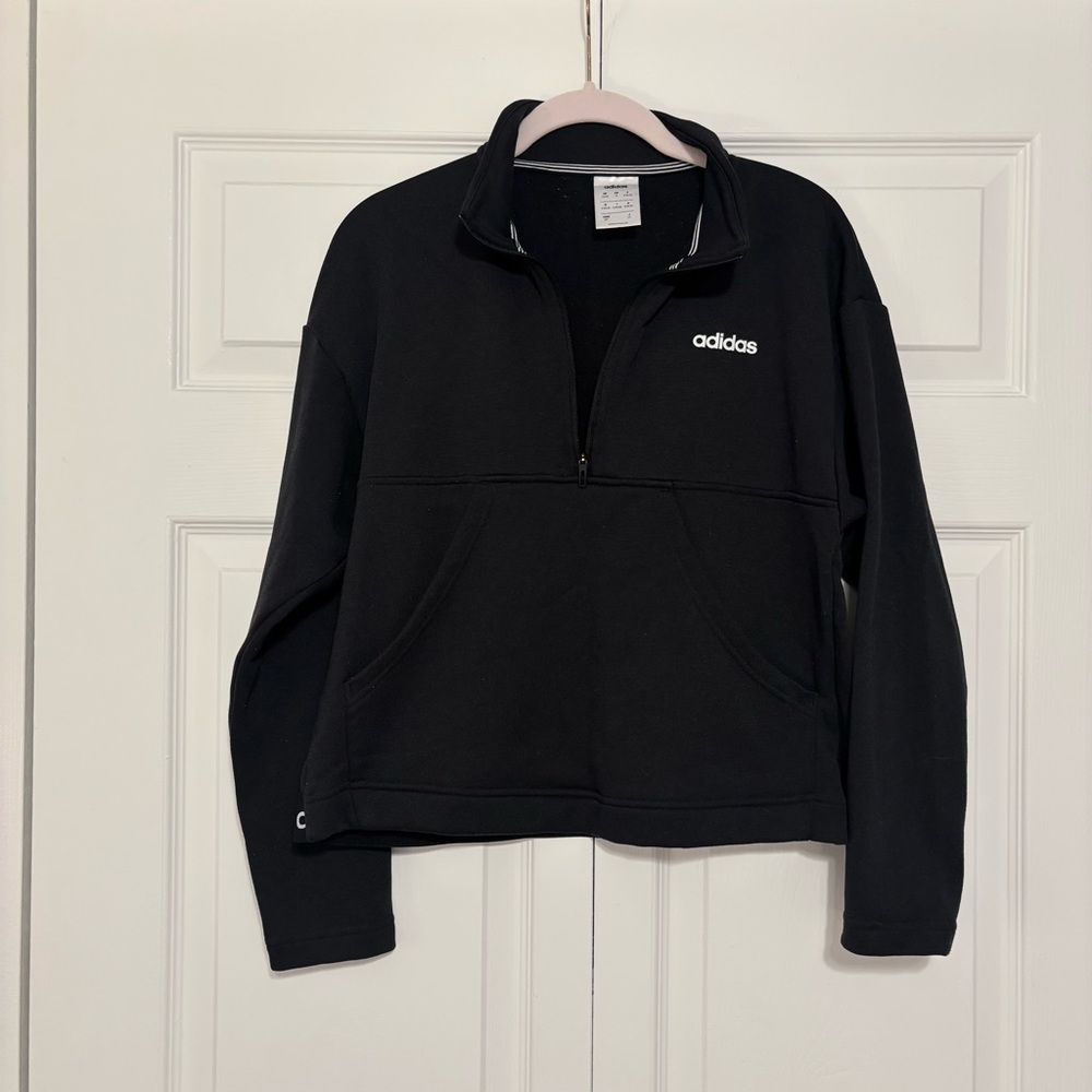 Women’s Adidas Originals Half Zip Black Sweatshirt Size Small